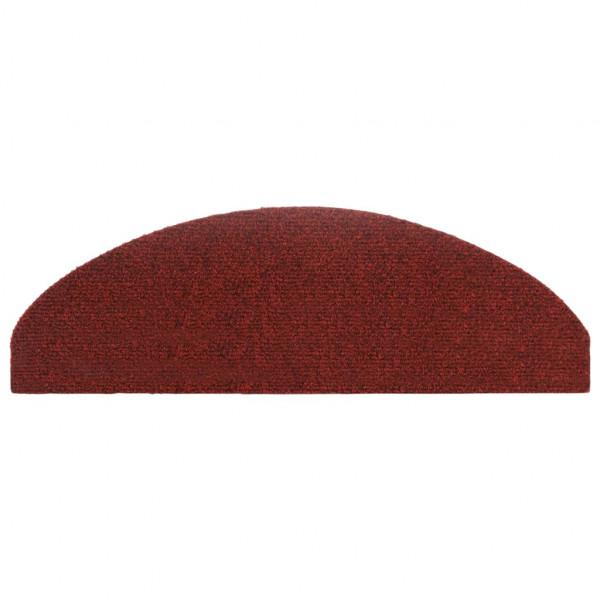 Tapetes de escada autoadesivos 5 peças 65x21x4 cm vermelho bordô meio redondo grande M 4