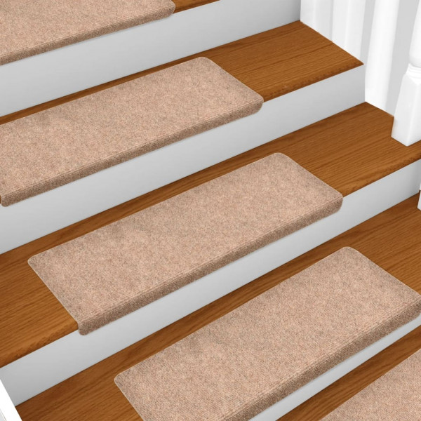 Alfombrillas de escalera 10 unidades marrón 65x21x4 cm M 5