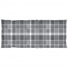 Cojín silla jardín respaldo alto 6 uds cuadros gris 120x50x3 cm 3