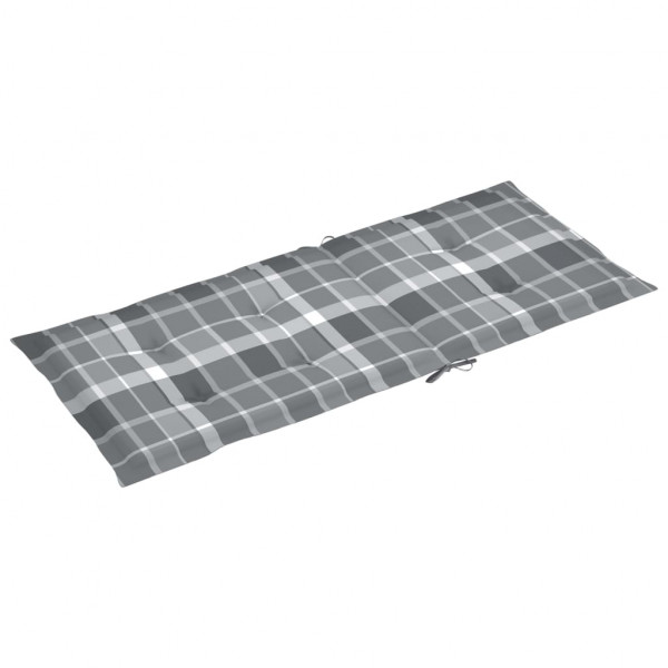 Almofadões cadeiras altas de jardim 6pcs tecido xadrez cinza M 4