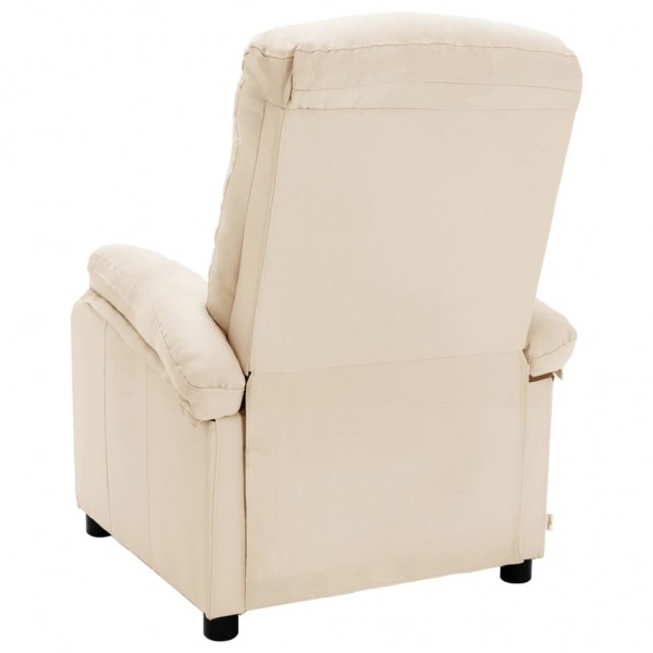 Sillón reclinable de tela crema M 5