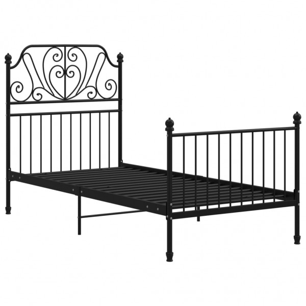 Estructura de cama de metal negro 90x200 cm M 2