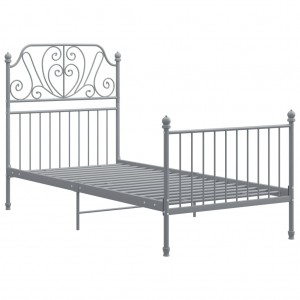 Estructura de cama de metal gris 90x200 cm H