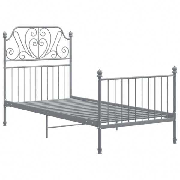 Estructura de cama de metal gris 90x200 cm M 2