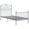 Estructura de cama de metal gris 100x200 cm 2