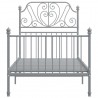 Estrutura de cama de metal cinza 100x200 cm 3