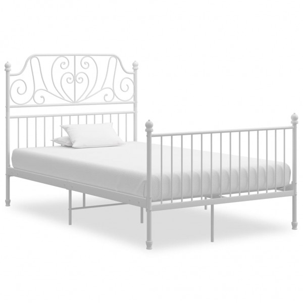 Estructura de cama de metal blanco 120x200 cm D