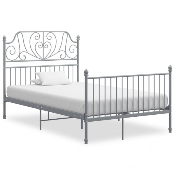 Estructura de cama de metal gris 120x200 cm D