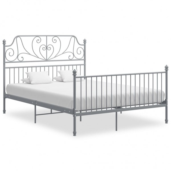 Estructura de cama de metal gris 140x200 cm D