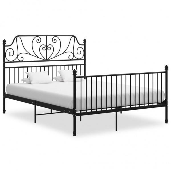 Estructura de cama de metal negra 160x200 cm D