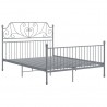 Estructura de cama de metal gris 160x200 cm 2