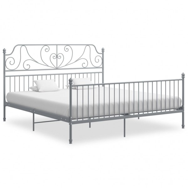 Estructura de cama de metal gris 180x200 cm D