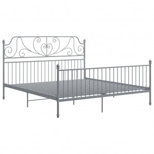 Estructura de cama de metal gris 180x200 cm H