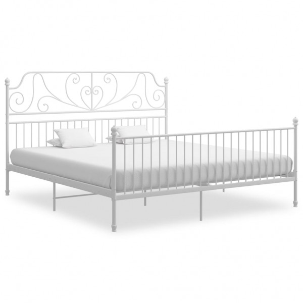 Estructura de cama de metal blanca 200x200 cm D