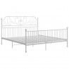 Estructura de cama de metal blanca 200x200 cm 2
