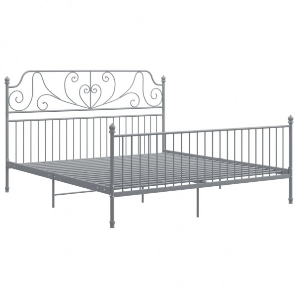 Estructura de cama de metal gris 200x200 cm M 2