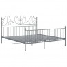 Estructura de cama de metal gris 200x200 cm 2