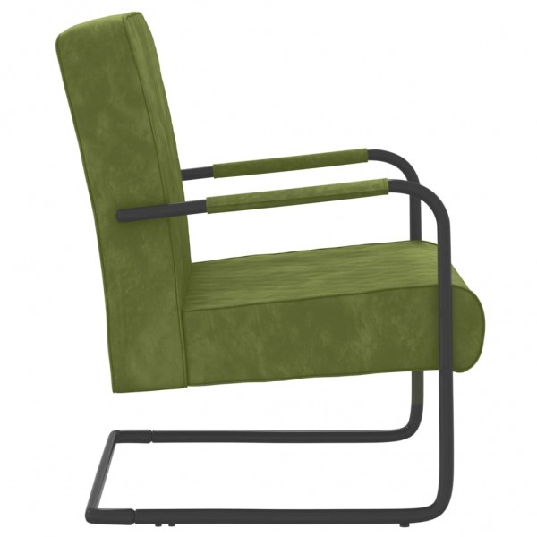 Silla voladiza de terciopelo verde claro M 3