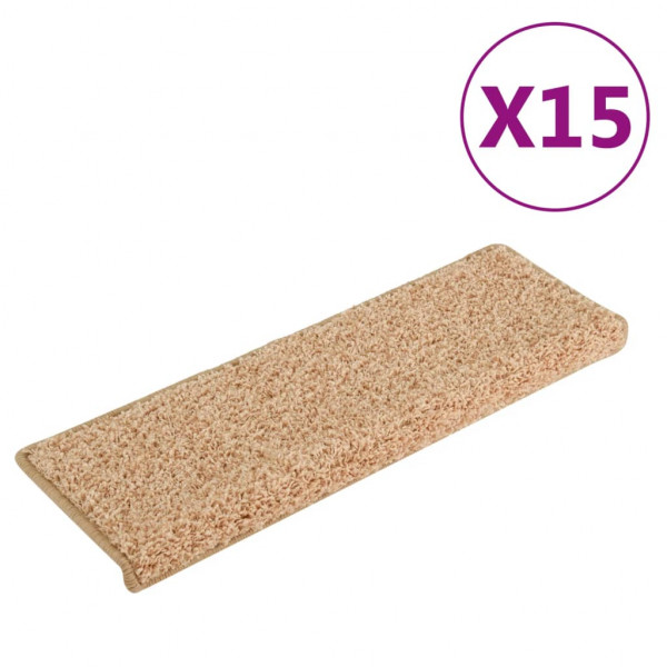 Tapete/carpete para degraus 15 pcs 65x21x4 cm dourado M 2