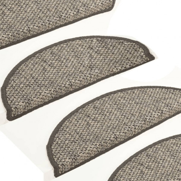 Alfombra autoadhesiva escalera sisal 15 uds antracita 65x21x4cm M 3