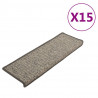 Alfombrilla autoadhesiva escalera 15 uds gris y beige 65x21x4cm 2