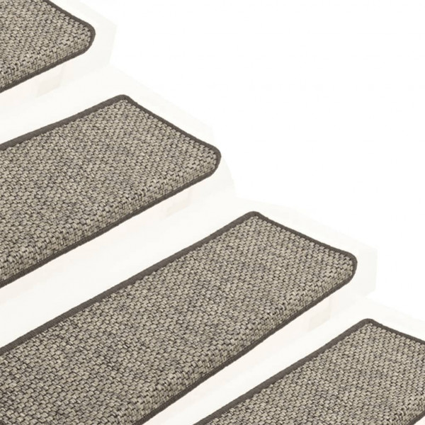 Alfombrilla autoadhesiva escalera 15 uds gris y beige 65x21x4cm M 4