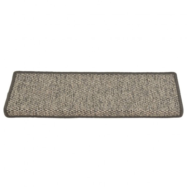 Alfombrilla autoadhesiva escalera 15 uds gris y beige 65x21x4cm M 5