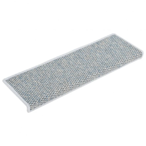 Alfombrilla autoadhesiva escalera sisal 15 uds azul 65x21x4 cm M 3