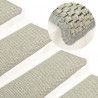 Tapetes escada adesivos aspeto sisal 15 pcs 65x21x4 cm verde 1