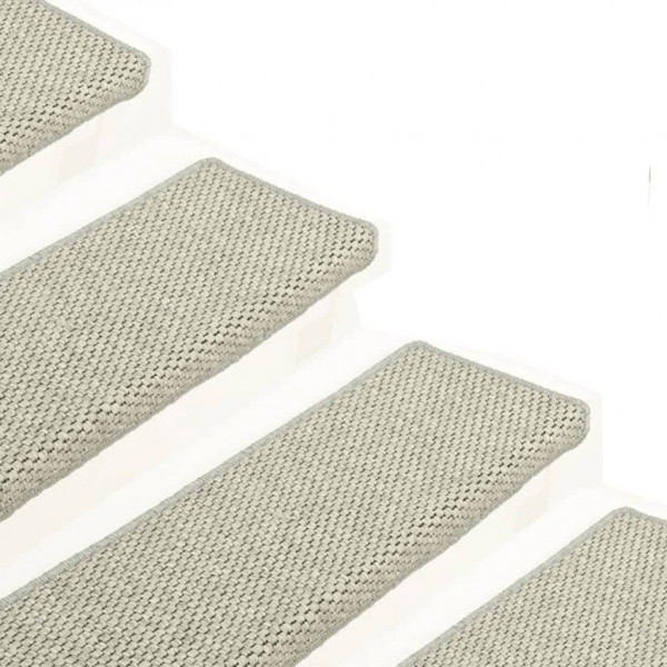 Tapetes escada adesivos aspeto sisal 15 pcs 65x21x4 cm verde M 4