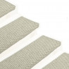 Alfombrilla autoadhesiva escalera sisal 15 uds gris 65x21x4 cm 4
