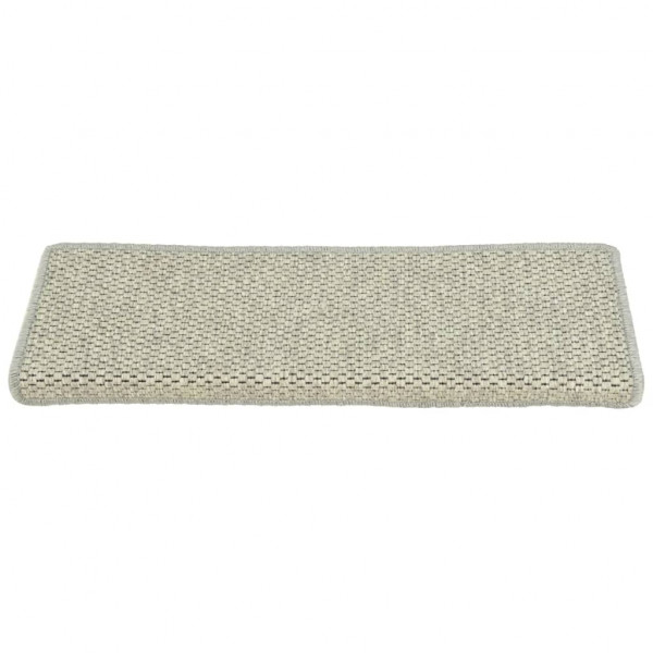 Alfombrilla autoadhesiva escalera sisal 15 uds gris 65x21x4 cm M 5
