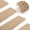 Alfombrilla autoadhesiva escalera sisal 15 uds arena 65x21x4 cm 1