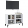 Mueble de TV con patas de metal blanco 69.5x30x50 cm 3