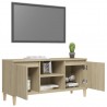 Mueble de TV patas madera maciza roble Sonoma 103.5x35x50 cm 4