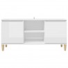 Mueble de TV patas madera pino blanco con brillo 103.5x35x50 cm 5