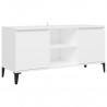 Mueble de TV con patas de metal blanco 103.5x35x50 cm 2