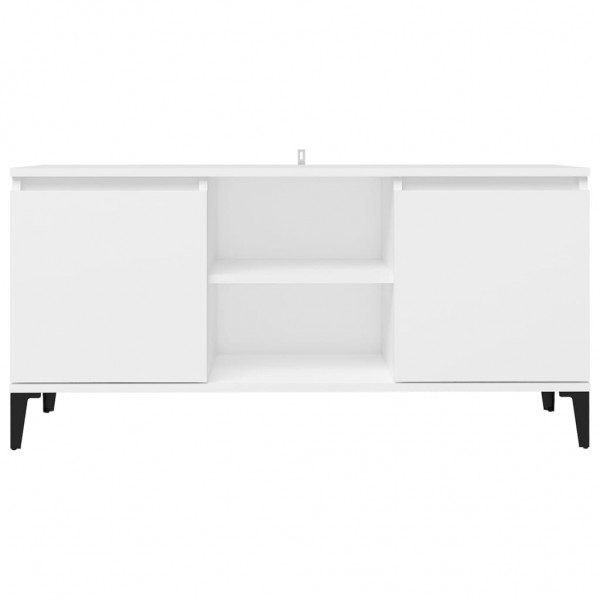 Mueble de TV con patas de metal blanco 103.5x35x50 cm M 5