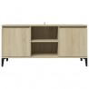 Mueble de TV con patas metal color roble Sonoma 103.5x35x50 cm 5