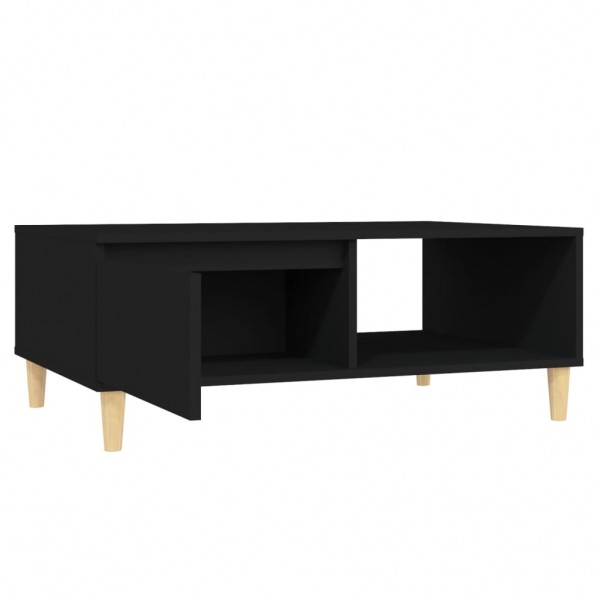 Mesa de centro madera contrachapada negro 90x60x35 cm M 5