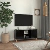 Móvel de TV com pernas de madeira maciça 103.5x35x50 cm preto 4
