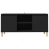 Mueble de TV con patas de madera maciza negro 103.5x35x50 cm 3