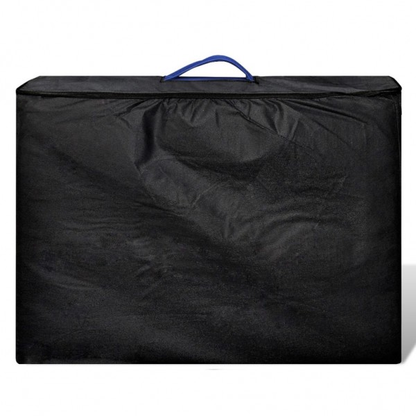 Camilla de masaje plegable 2 zonas estructura de madera azul M 2