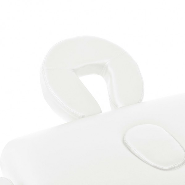 Mesa de massagem dobrável de 2 zonas 10 cm espessura branco M 3