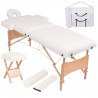 Mesa massagem dobrável 2 zonas + banco 10 cm espessura branco 1