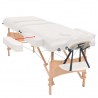 Mesa massagem dobrável 3 zonas + banco 10 cm espessura branco 4