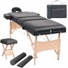 Mesa massagem dobrável 3 zonas + banco 10 cm espessura preto 1