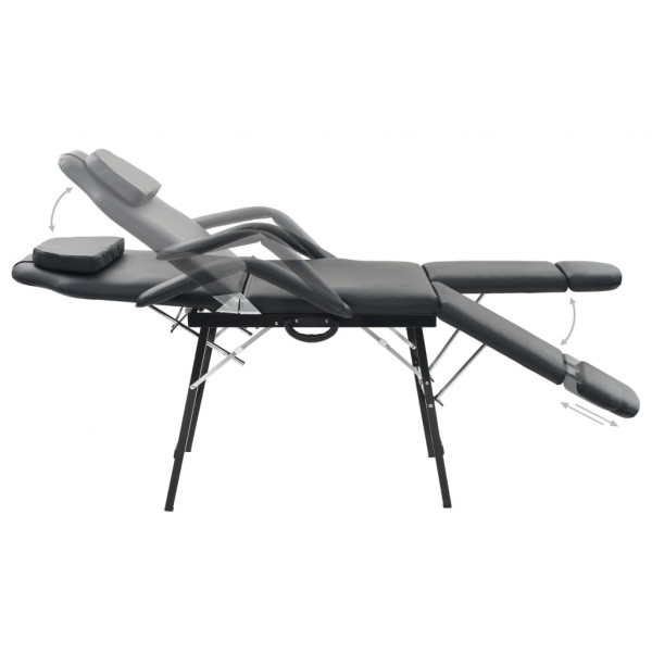 Cadeira esteticista portátil couro artificial 185x78x76cm preto M 3