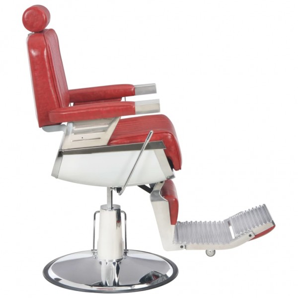 Silla de peluquería de cuero sintético rojo 68x69x116 cm M 3