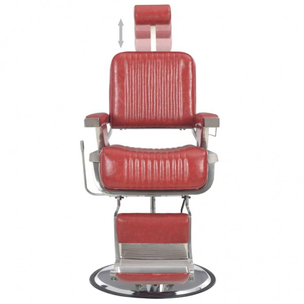 Silla de peluquería de cuero sintético rojo 68x69x116 cm M 5